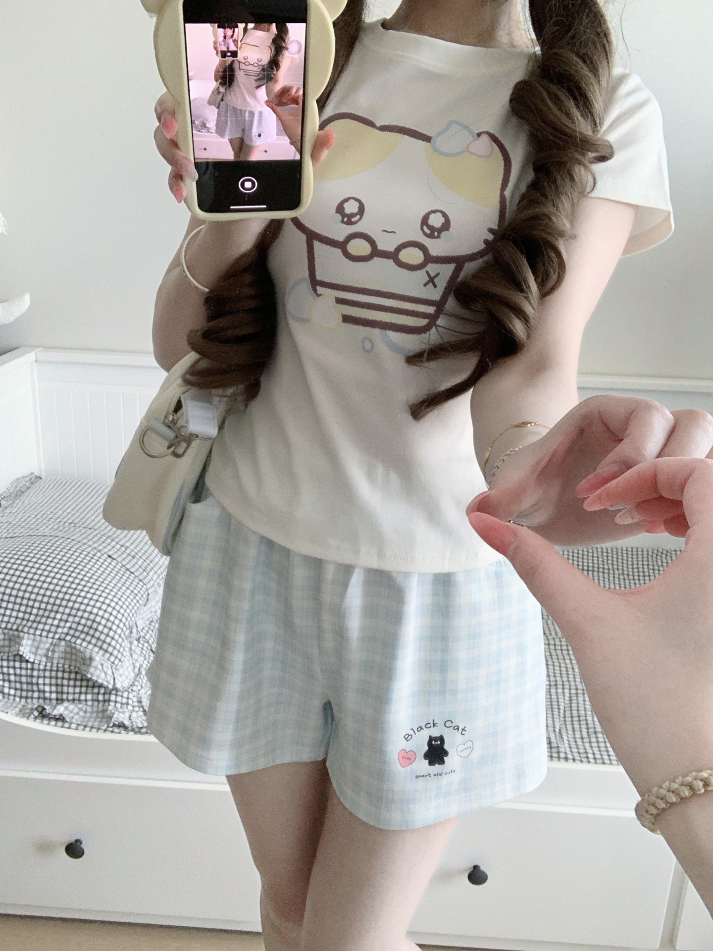 Blurred Bear - Plaid Cute Summer Shorts shorts Blurred Bear