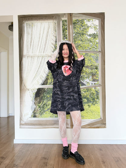 bunnybunnygun - Black Camo Oversize Tee Dress dress bunnybunnygun