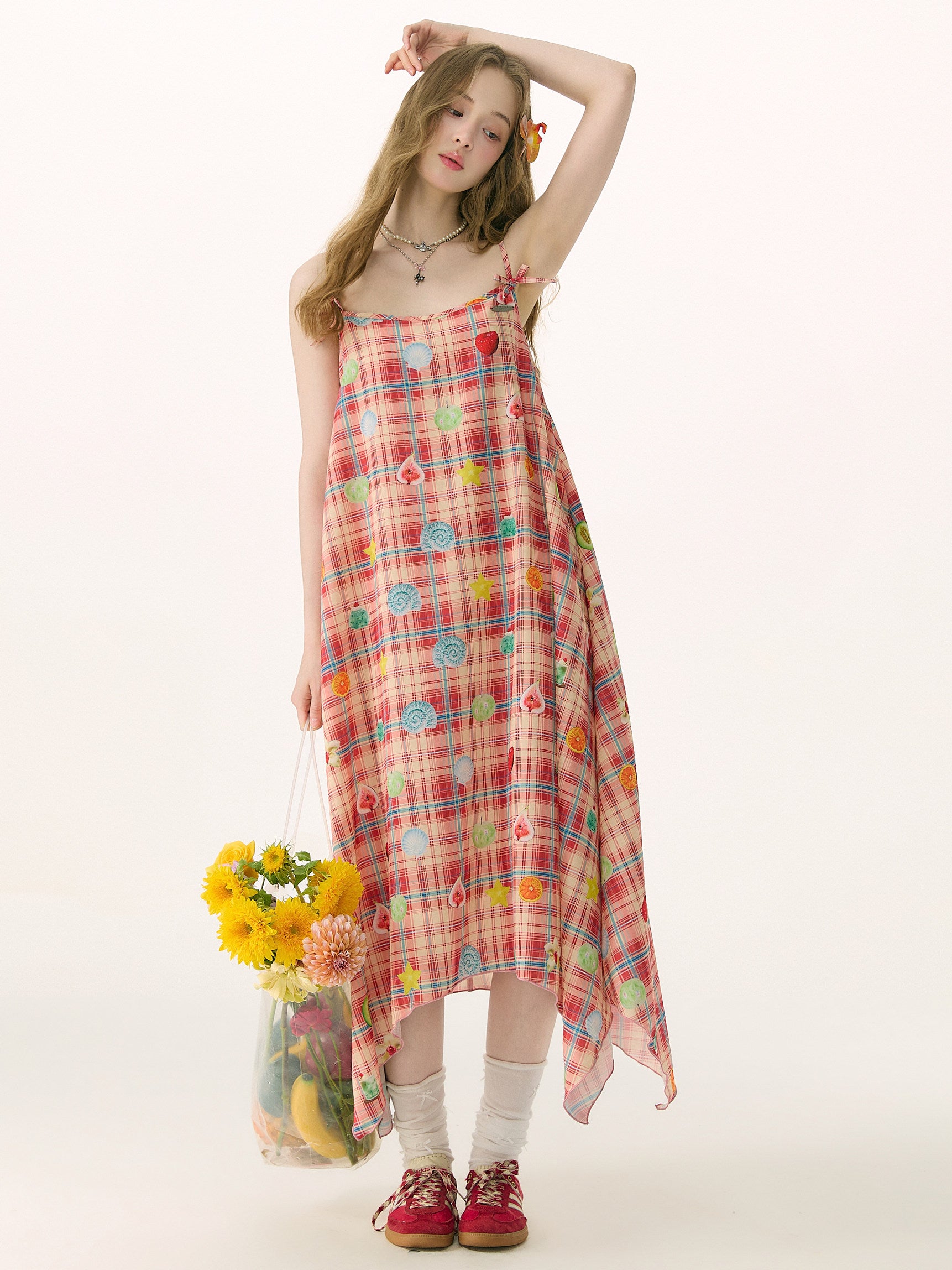 ziziFei - Plaid Fruit Cami Maxi Dress dress ziziFei