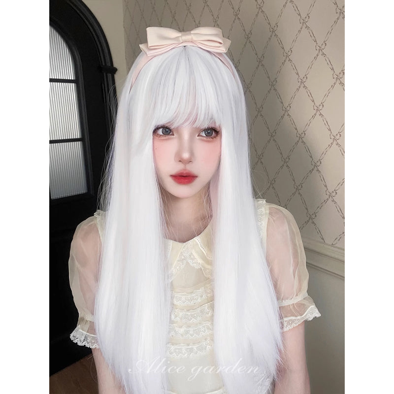 Alice Garden - Harajuku White Long Straight Wig wig Alice Garden