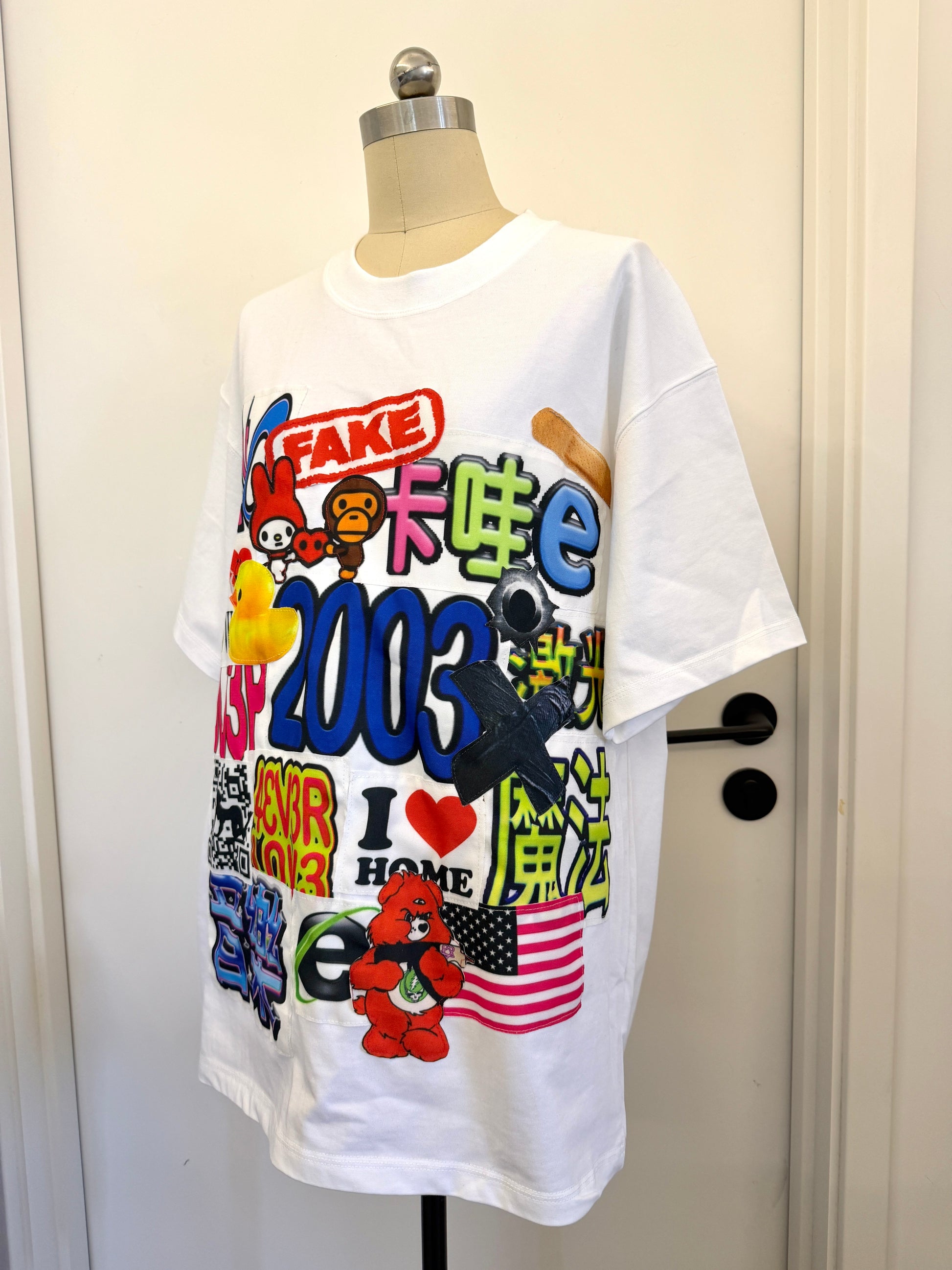 RedDevil - Y2K Patch Letter Graphic Tee shirt Red Devil