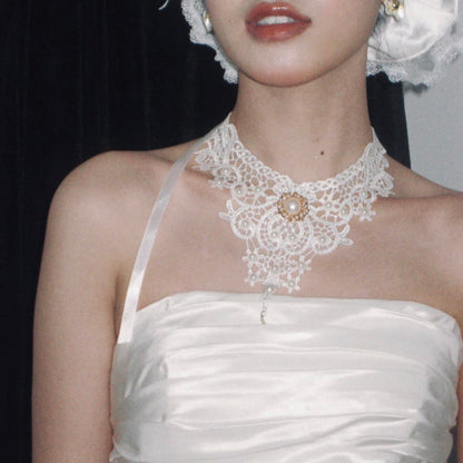 Kiwi Store - Y2K Maximalist Lace Embossed Statement Necklace necklace kiwi store