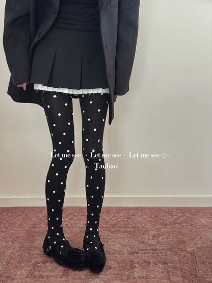 LET ME SEE - Vintage Polka Dot Tights tights let me see