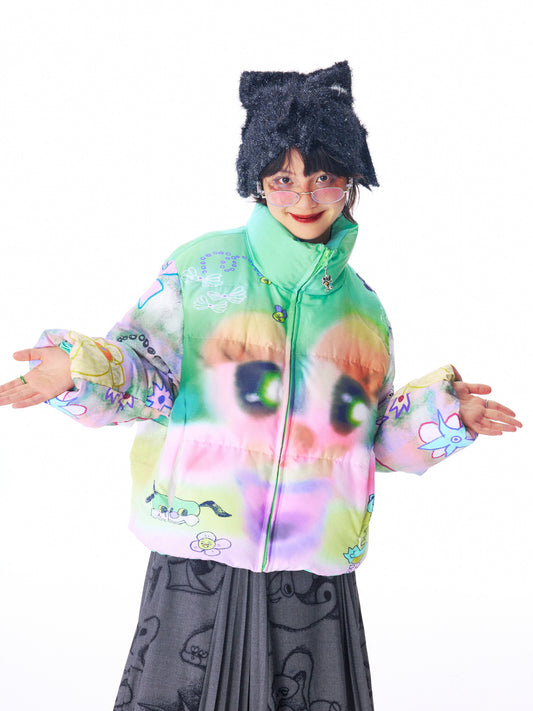 sillysis - Multicolor Quilted Down Jacket coat sillysis