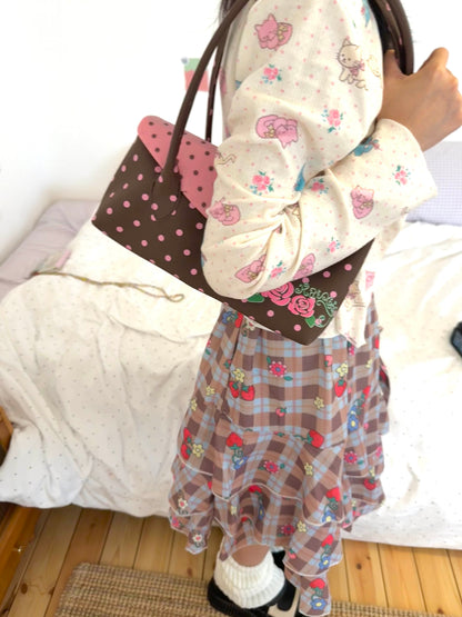 KaiXin Hostel - Rose Polka Dot Jelly Tote Bag bag KaiXin hostel