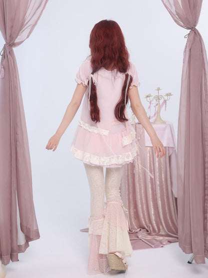 Rose Island - Fairycore Ruched Chiffon Top shirt Rose island