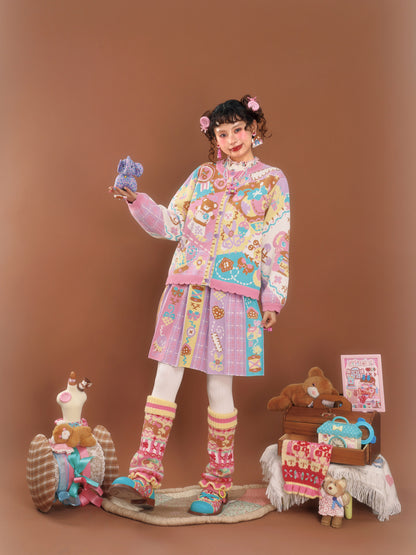 LutraJump - Decora Kei Patchwork Knit Cardigan cardigan Lutra Jump