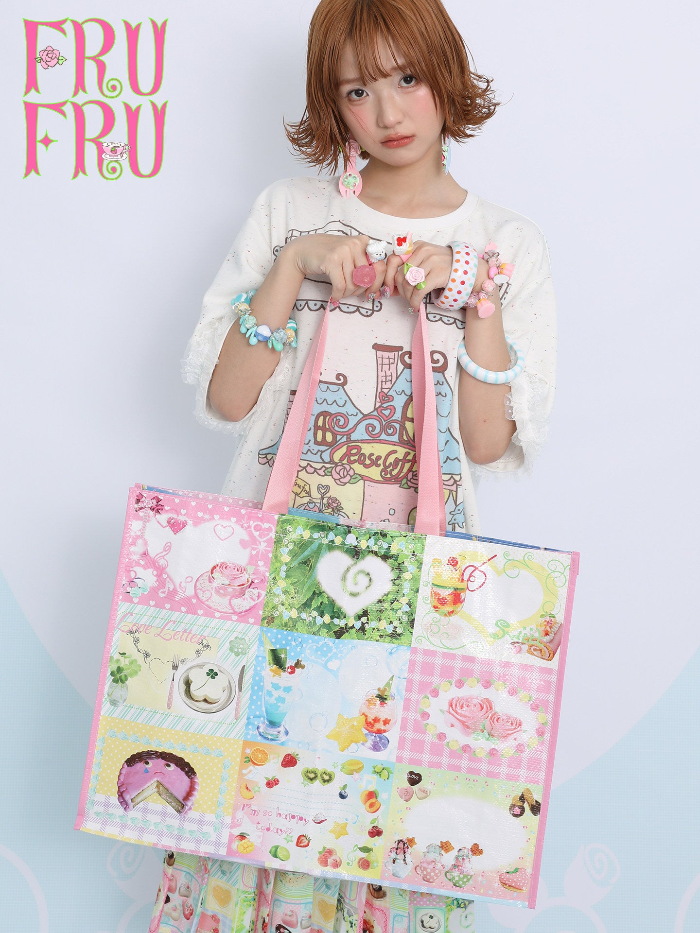 frufru - Vintage Collage Print Woven Tote Bag bag frufru