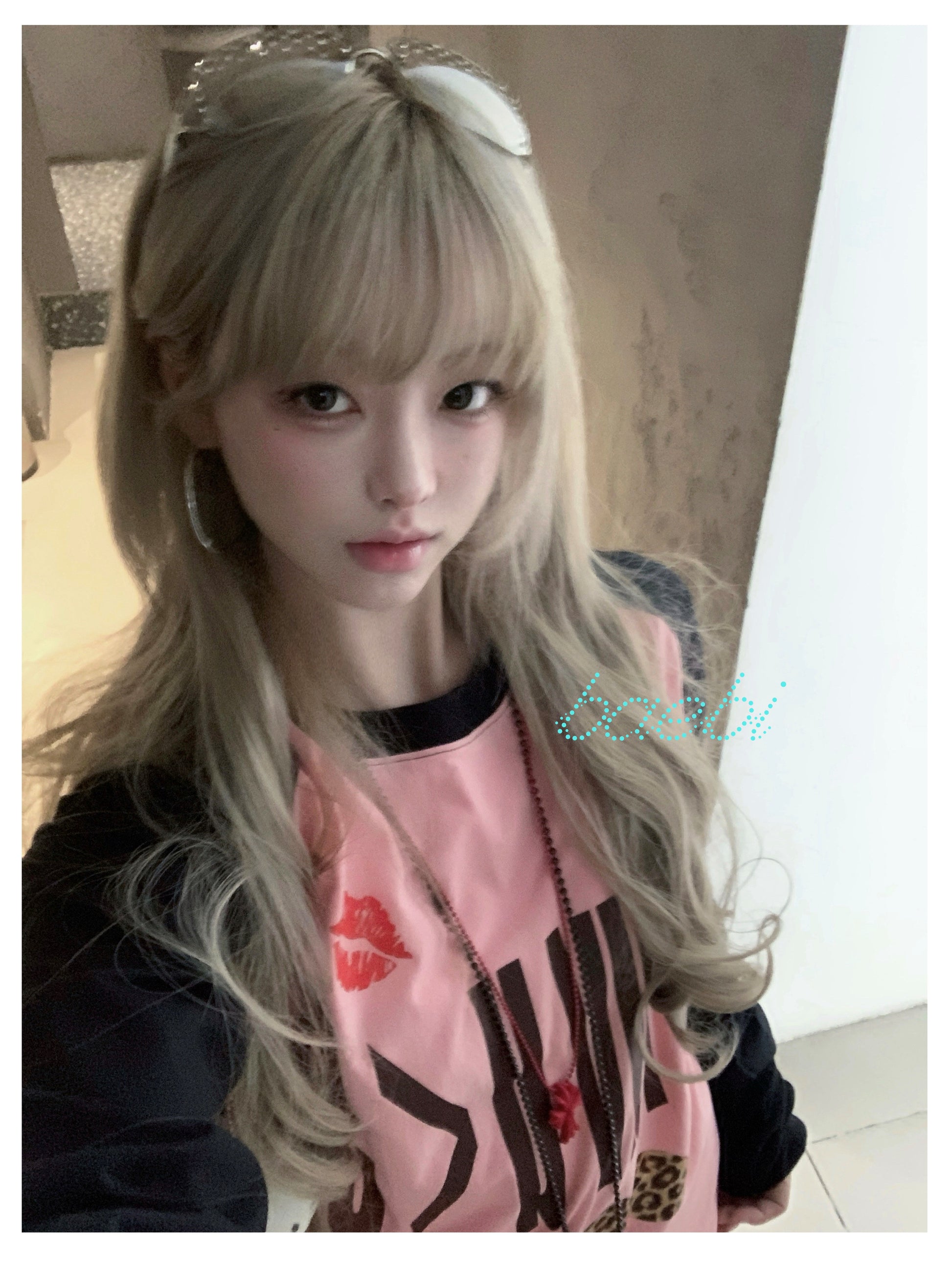 bae bi - Y2K Leopard Letter Raglan Long Sleeve T-Shirt tshirt Bae Bi