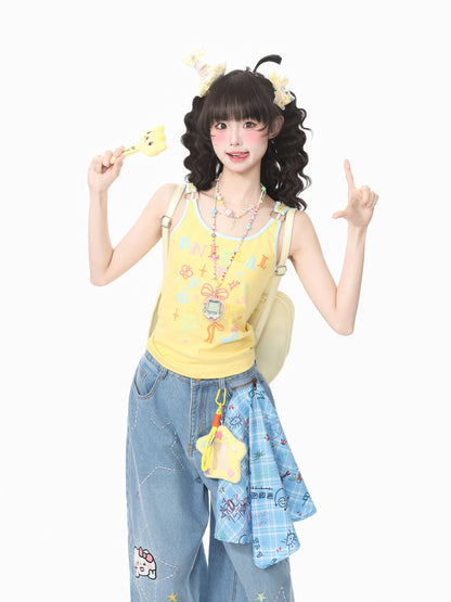 Languid Park - Bow Strap Slim Cami Top camisole Languid Park Yellow S