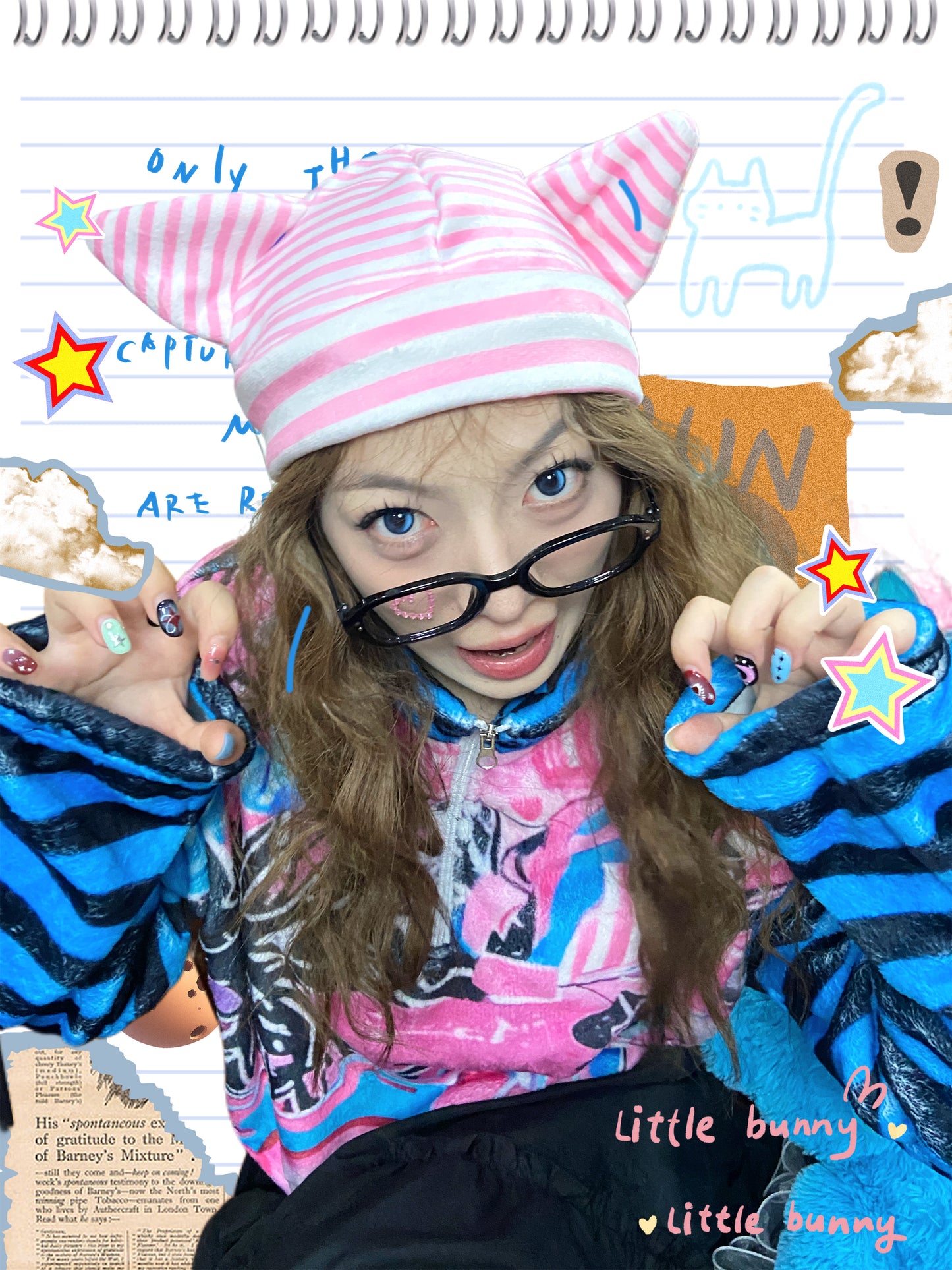 LEERROO - Y2K Punk Cat Ear Fleece Hat hat Leerroo