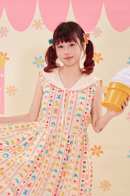 NIKKOU - Animal Print Sailor Dress dress Nikkou home