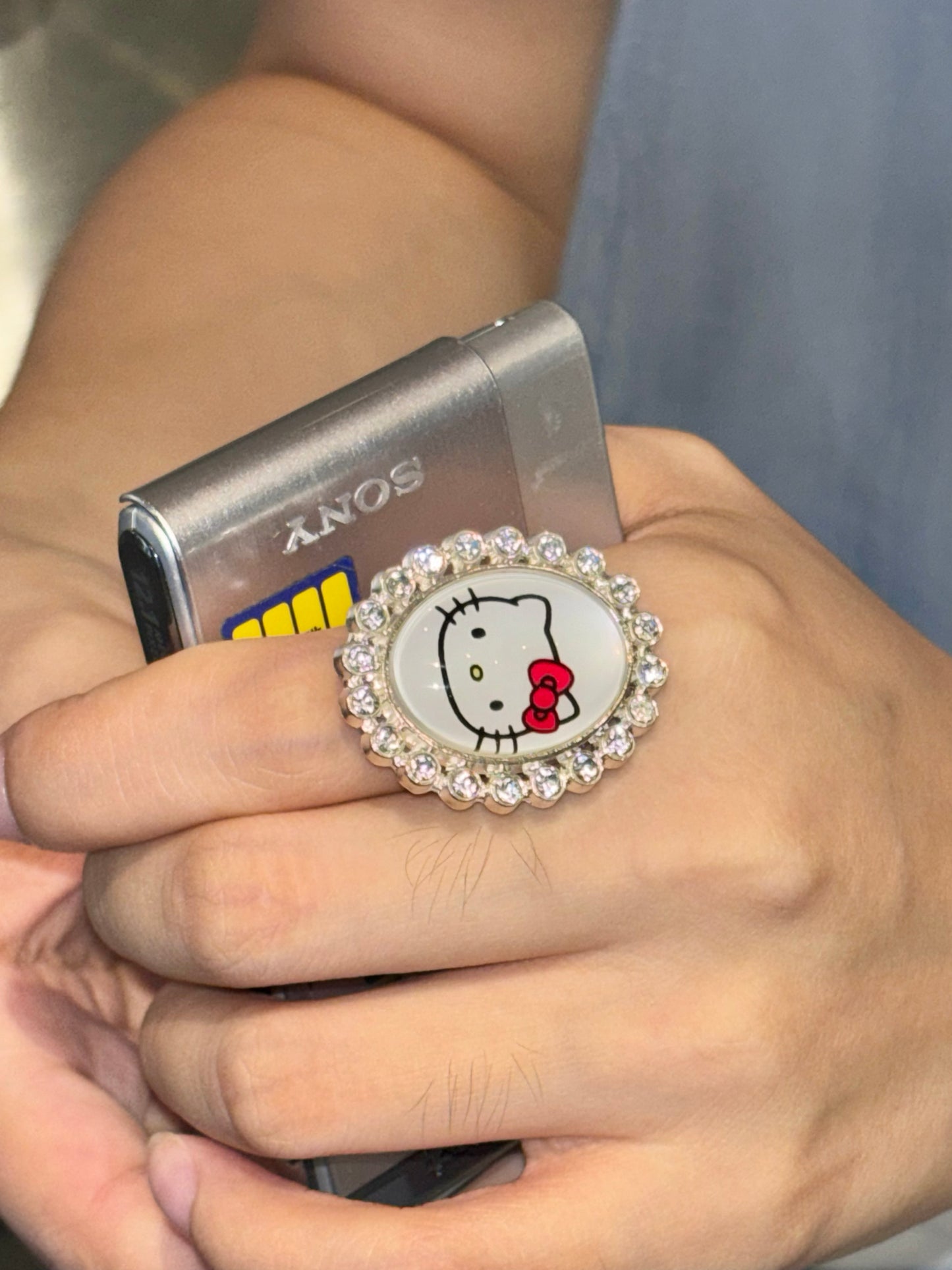 Salty Gummy - Y2K Kitty Rhinestone Ring Adjustable Cute Bling ring Salty Gummy