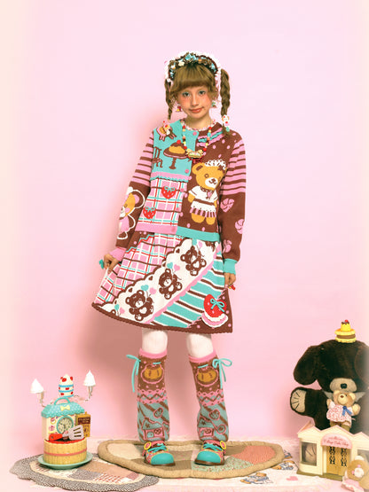 Lutra Jump - Kawaii Bear Lace Knit Cardigan Sweater
