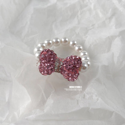 DuoXi - Pearl Bow Kitty Bead Ring ring DuoXi