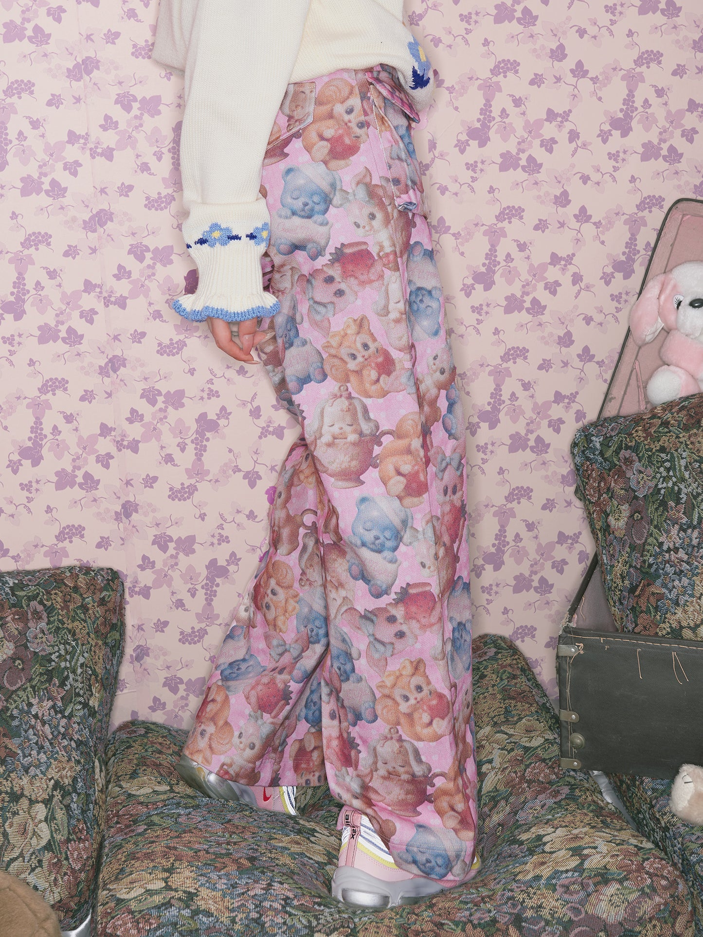 tntntutu - Kidcore Pink Animal Print Pants pants tntntutu