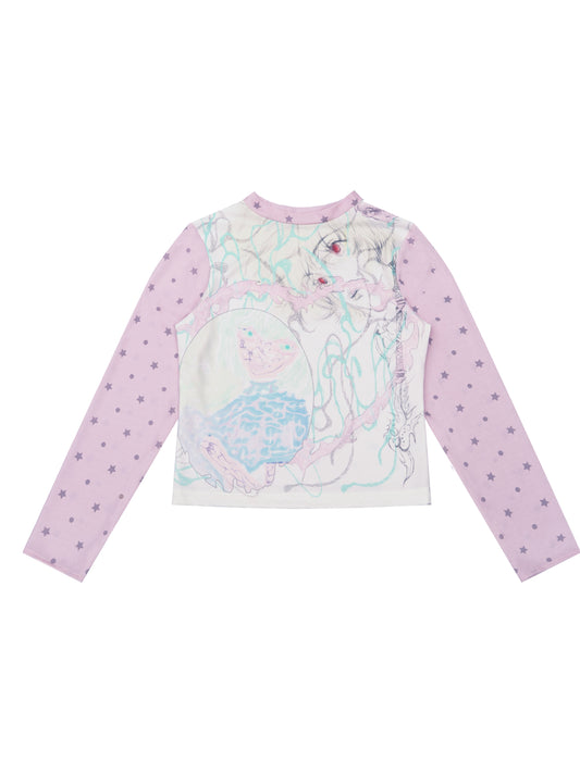 RustSet - Pink Polka Dot Long Sleeve Top shirt rustset S