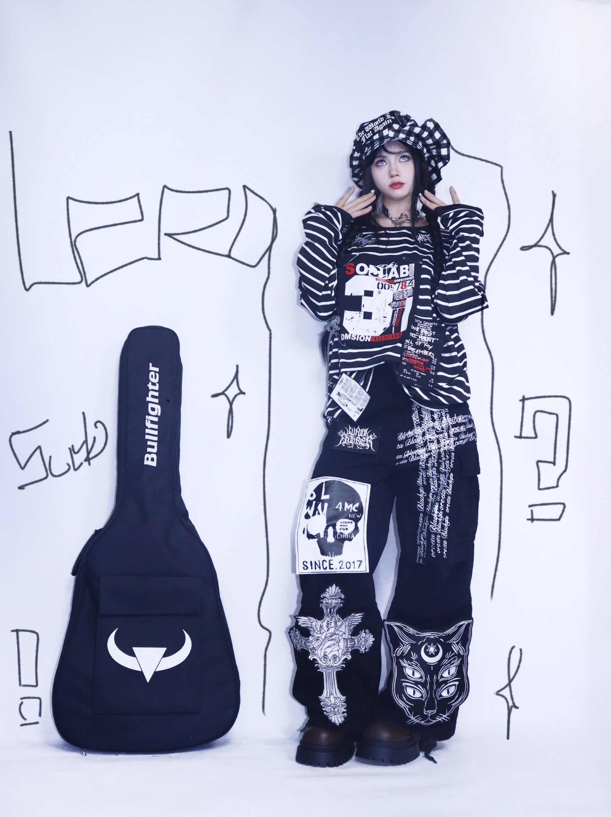 Leerroo - Y2K Subculture Printed Denim Pants pants Leerroo