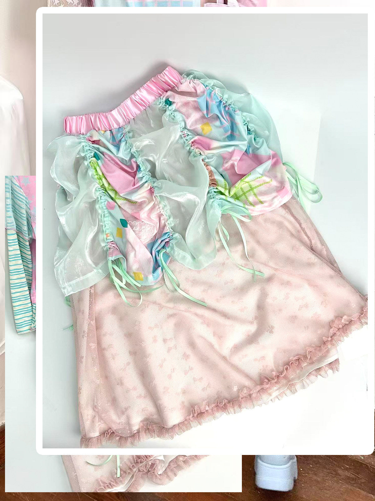 Shishihshop - Layered Bubble Hem Maxi Skirt skirt shishihshop