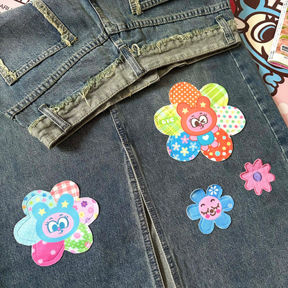 Bodytalk - Vintage Kawaii Patchwork Denim Skirt skirt bodytalk