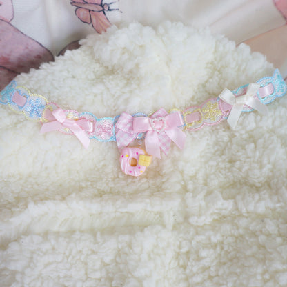 MaoJiang - Decora Kei Ribbon Bow Choker Necklace necklace maojiang Pink