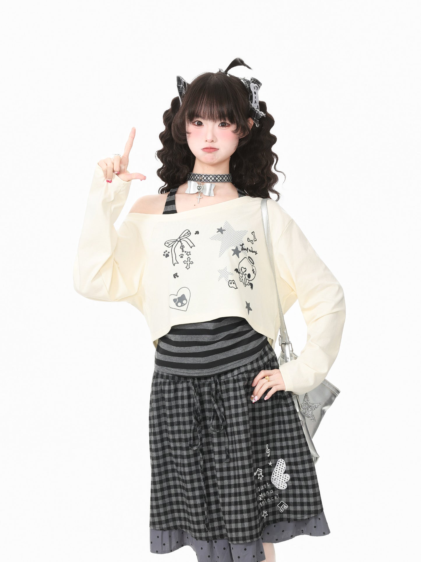 Languid Park - Sweet Off Shoulder Long Sleeve Top