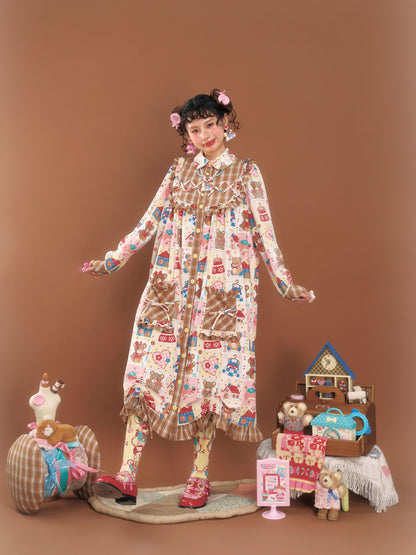 LutraJump - Decora Retro Brown Corduroy Dress dress Lutra Jump