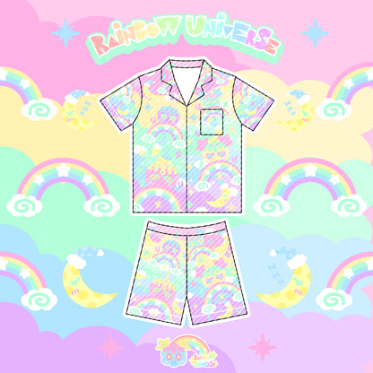 Rainbow Universe RUX - Decora Kawaii Macaron Pajama Set Soft Short Sleeve pajama Rainbow Universe RUX