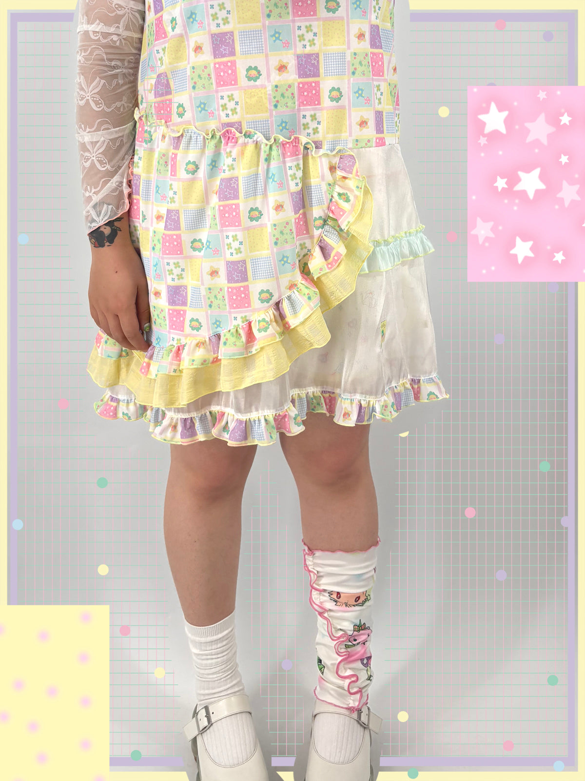shishihshop - Kawaii Asymmetric Slip Dress dress shishihshop
