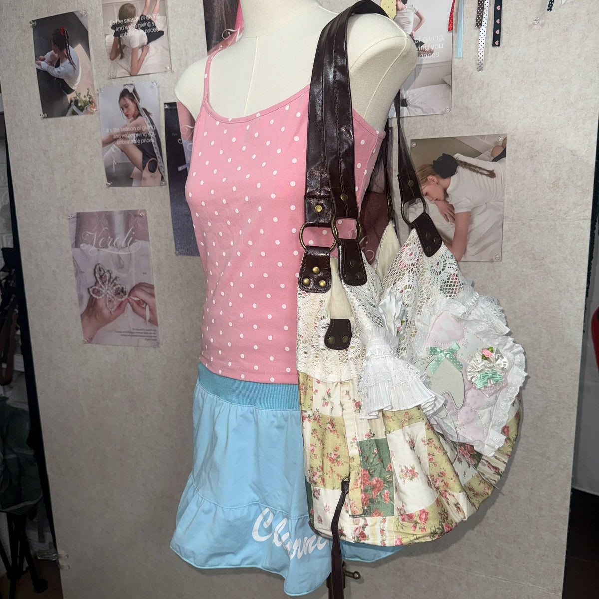 Hottie - Vintage Floral Lace Patchwork Tote Bag bag Hottie