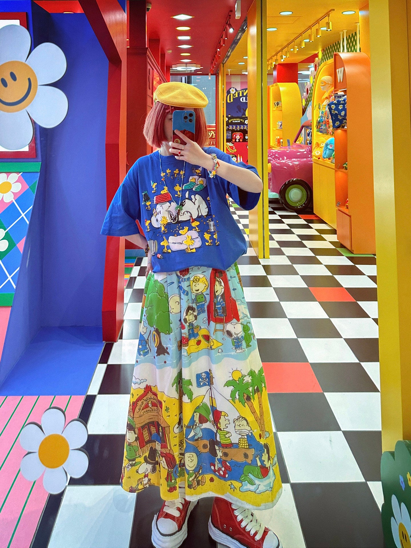 made in zzz - Snoopy High Waist Skirt skirt made in zzz