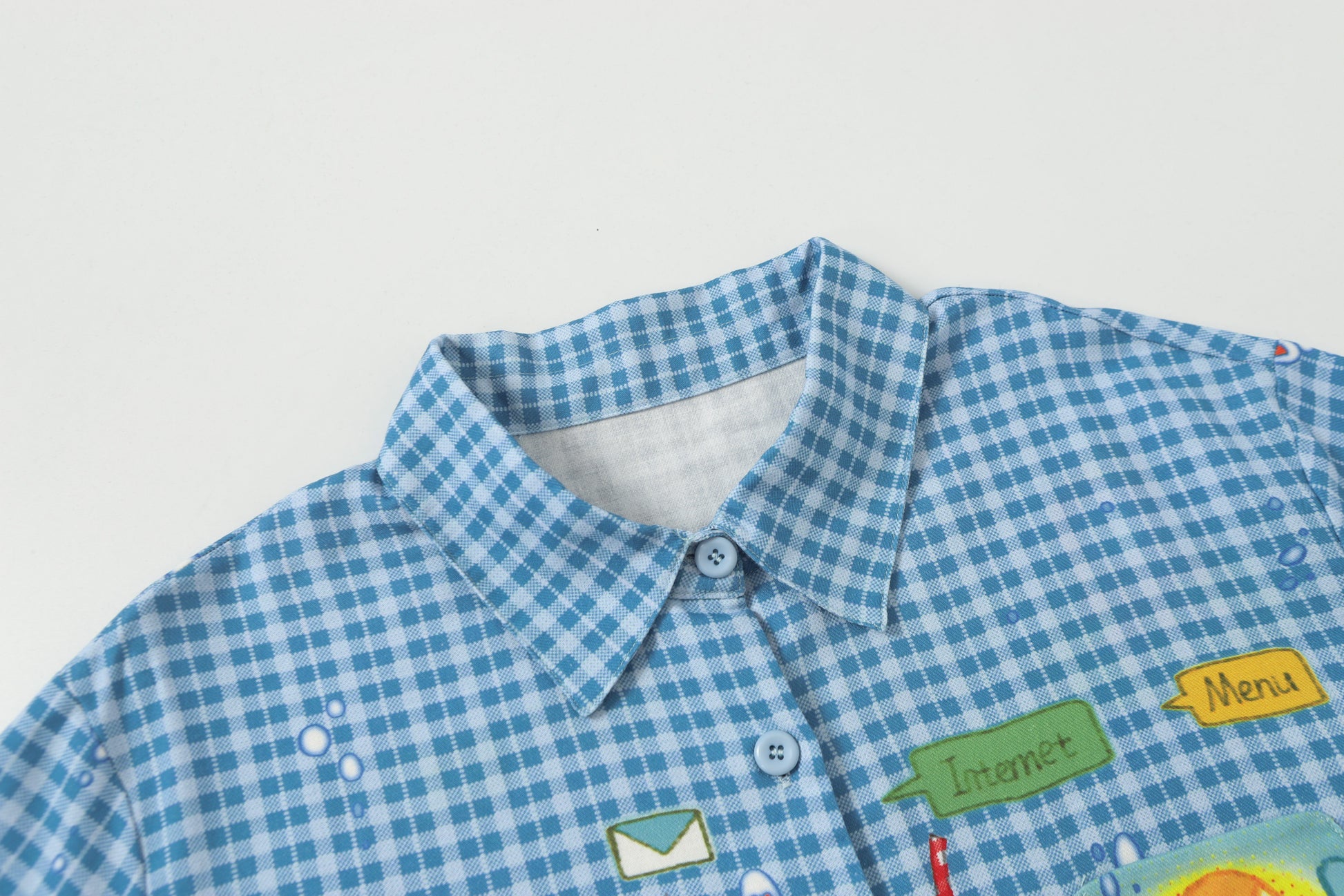 BlackBerry – Blue Plaid Cotton Shirt shirt BlackBerry