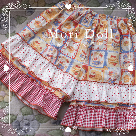Mori Doll - Cotton Printed Lace Leggings shorts Mori Doll
