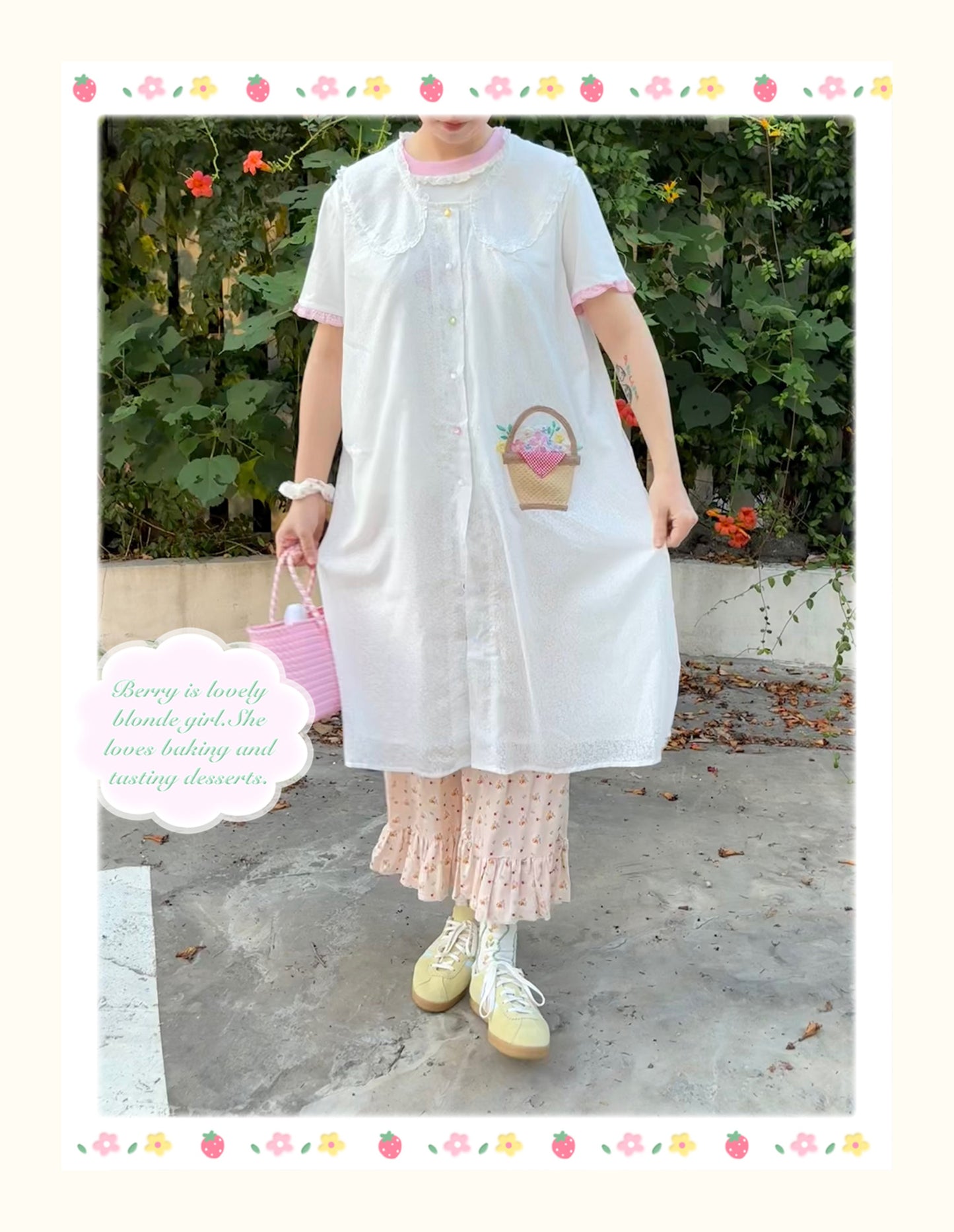 Little Berry - Kawaii Strawberry Basket Layered Dress dress Little Berry