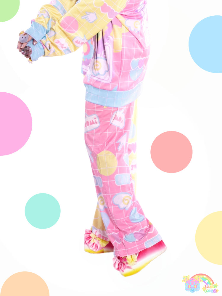 Rainbow Universe RUX - Decora Kei Colorblock Wide-Leg Pants pants Rainbow Universe RUX