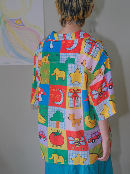No Blue Today - Colorful Print Oversized T-Shirt shirt No Blue Today
