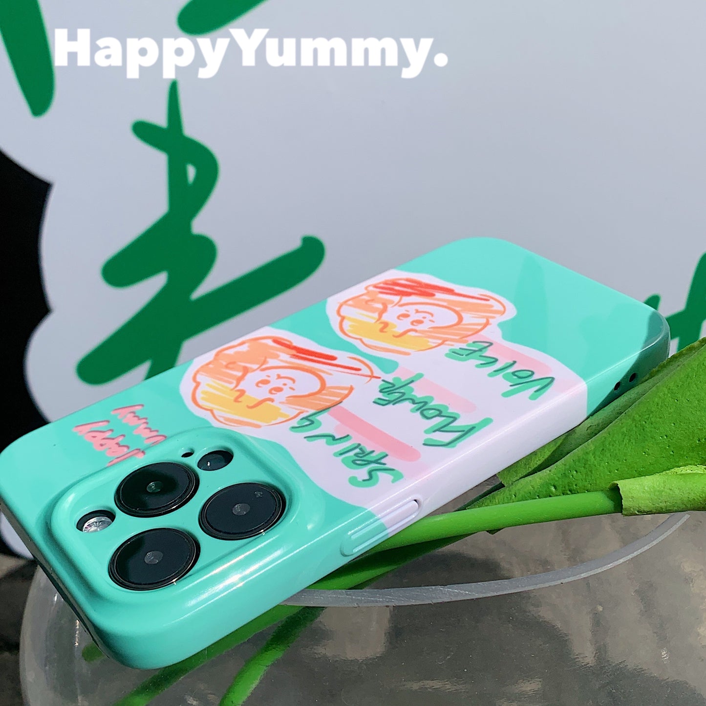 HappyYummy "Graffiti DUDU" Full-Coverage Precision Cut Hard Phone Case – Hand-Drawn Style