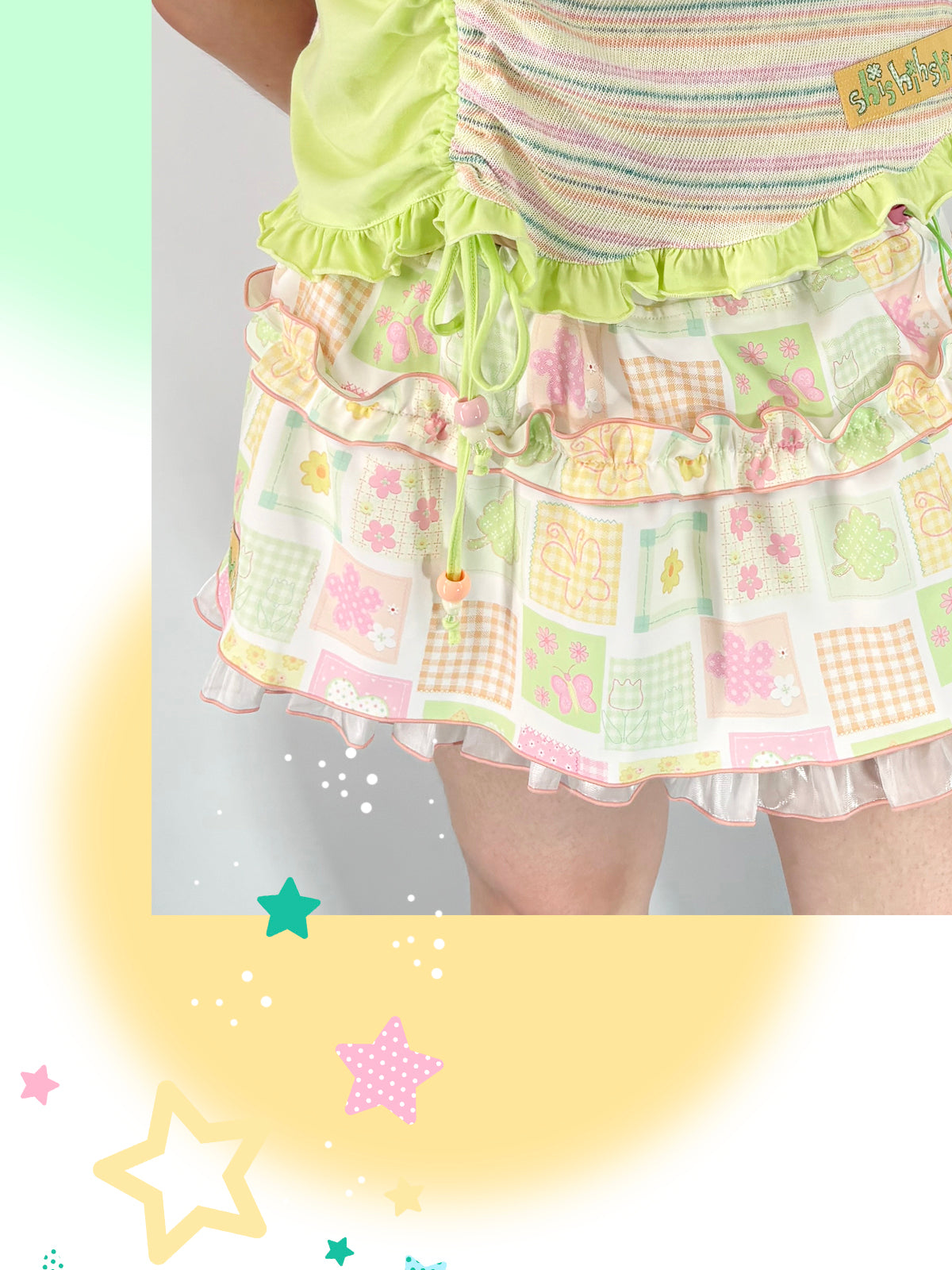 shishihshop – Kawaii Multi-Layer Printed Mini Skirt skirt shishihshop