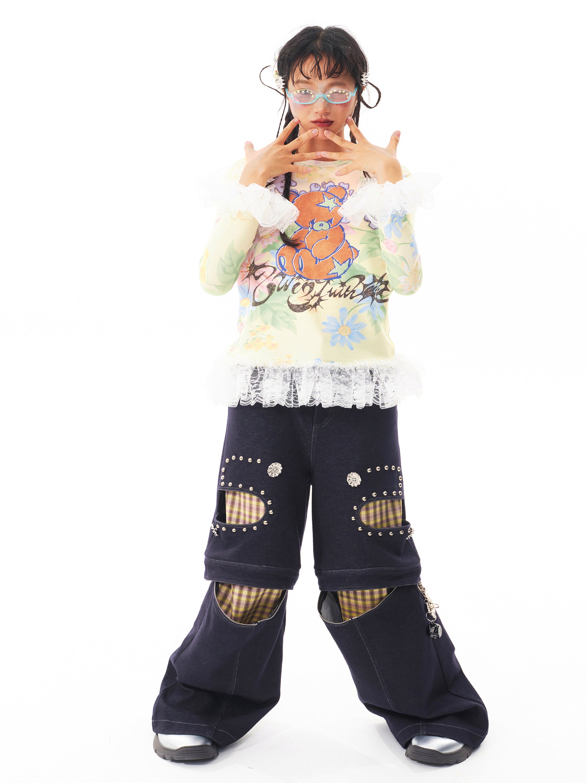 sillysis - Kawaii Bear Lace Tee shirt sillysis