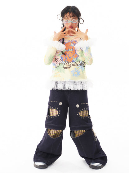 sillysis - Kawaii Bear Lace Tee shirt sillysis