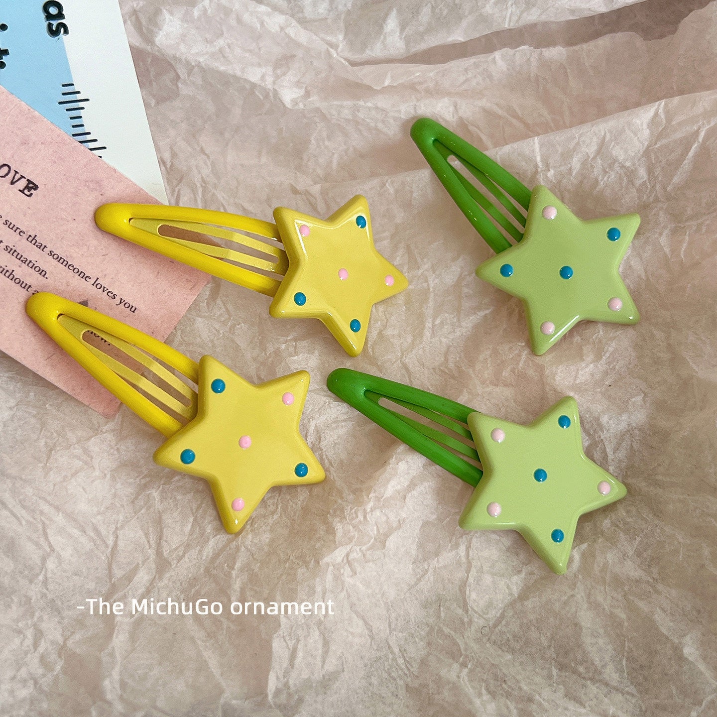 Dopamine Polka Dot Star Hair Clip hair clip none