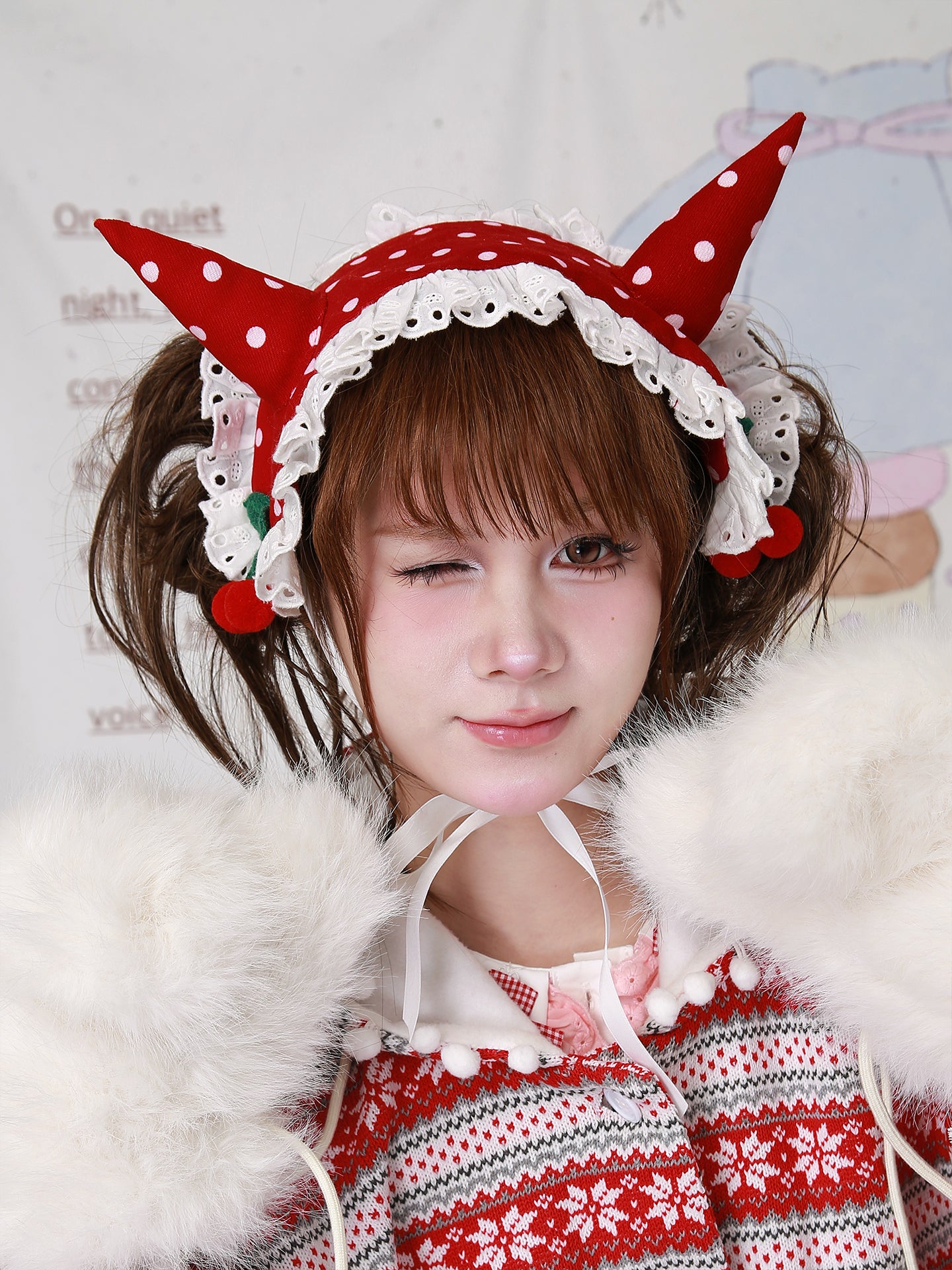 SOS MEME CLUB - Kawaii Red Polka Dot Demon Headband headband SOS MEME CLUB
