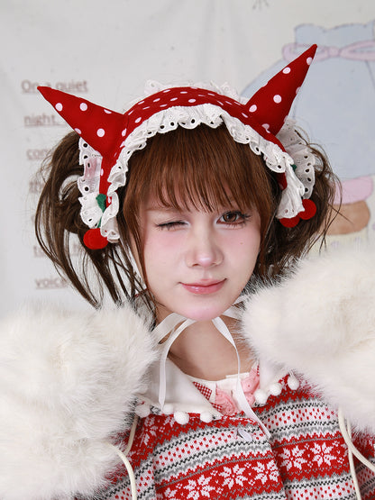 SOS MEME CLUB - Kawaii Red Polka Dot Demon Headband headband SOS MEME CLUB
