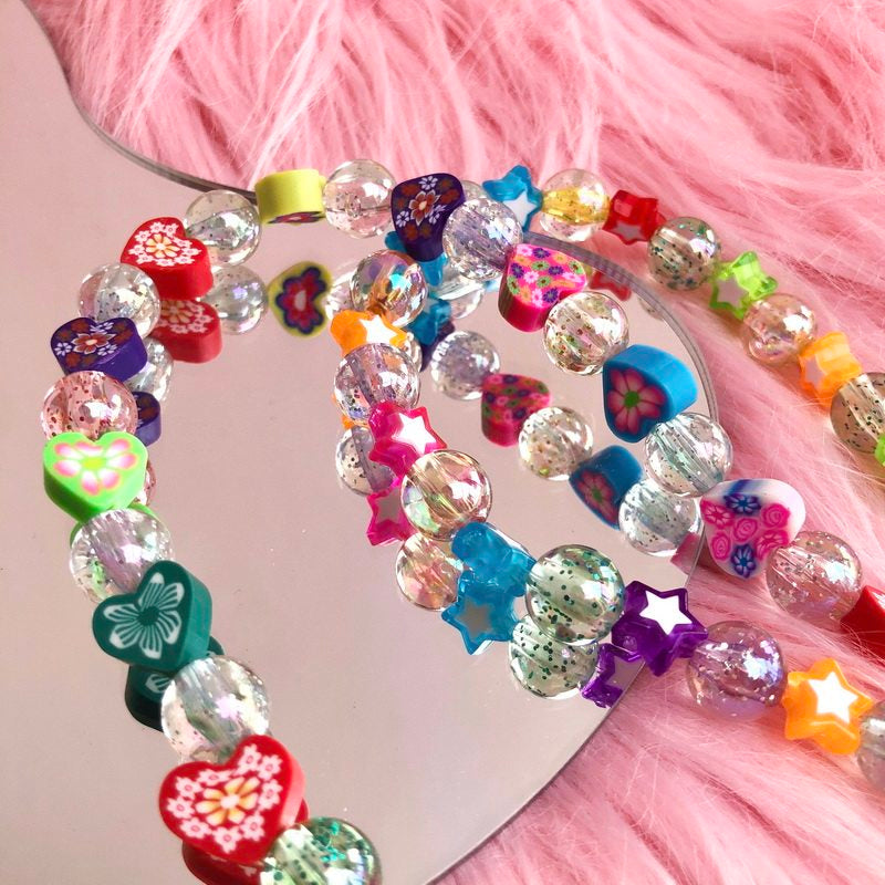 Strangelab - Sparkly Heart Wing Beaded Statement Necklace necklace strangelab
