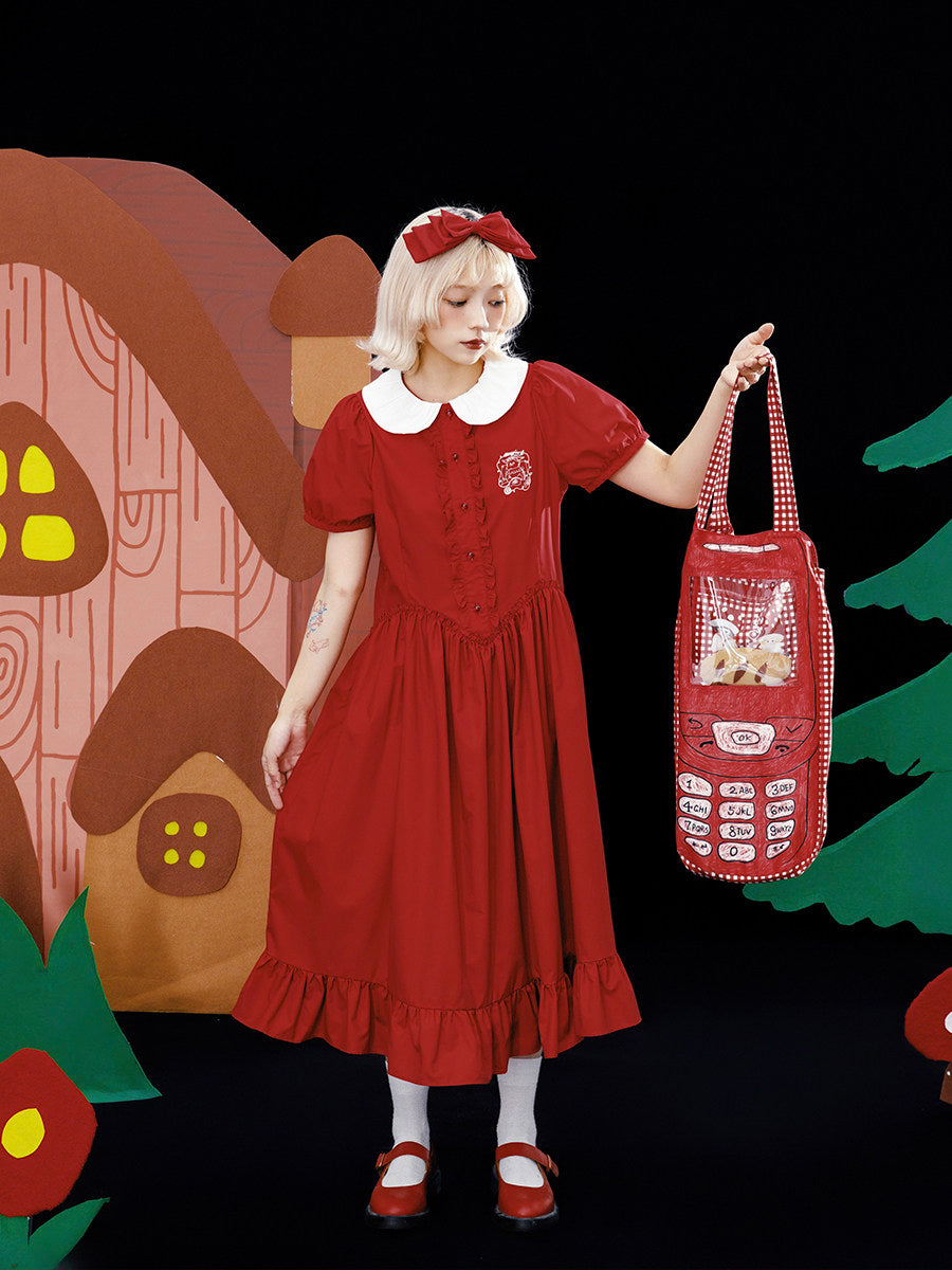Meugler - Red Embroidered Vintage Dress dress Meugler