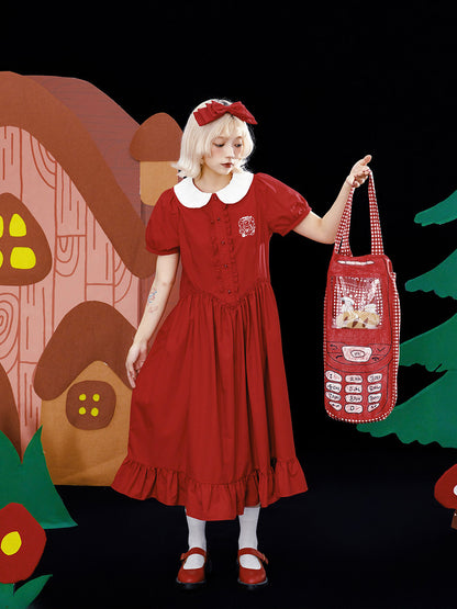 Meugler - Red Embroidered Vintage Dress dress Meugler