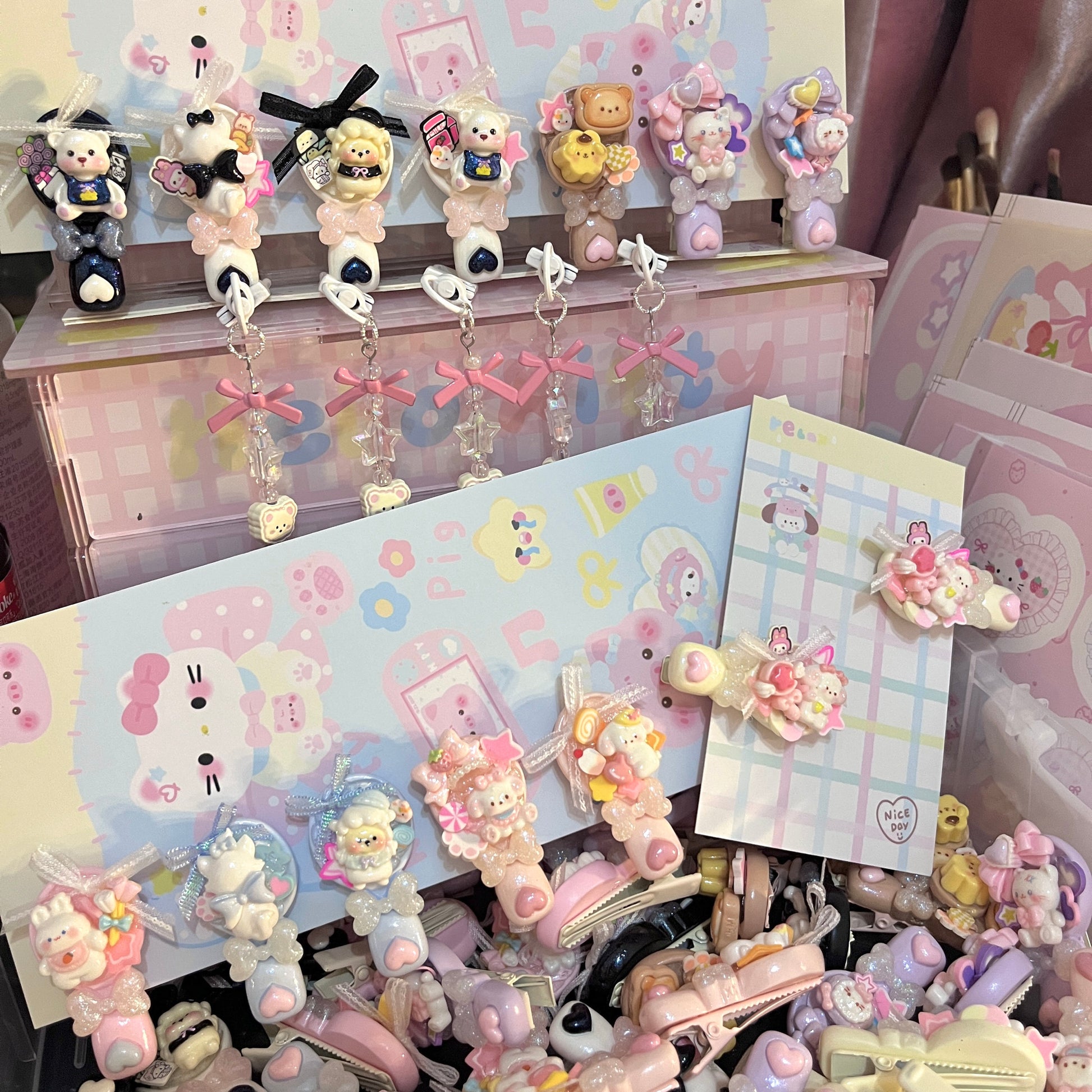 Sweet Star - Cute Cream Edge Clip Set 10pcs hair clip sweet star