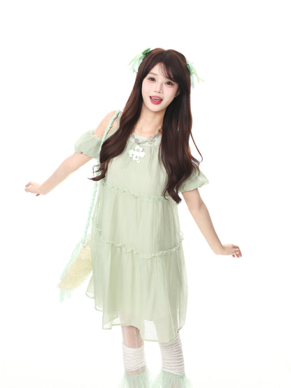Languid Park - French Green Tea Party Princess Dress dress Languid Park