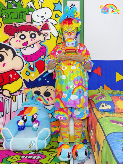 Rainbow Universe RUX – Decora Kei Pastel Milk Silk Loungewear Pajama Set pajama Rainbow Universe RUX