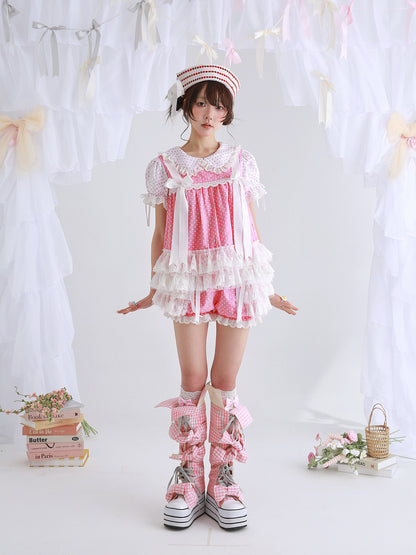 SOS MEME CLUB - Pink Polka Bow Blouse blouse SOS MEME CLUB